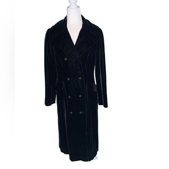 Vintage 1920s Black Velvet Opera Coat | Size M - Picture 2 of 12